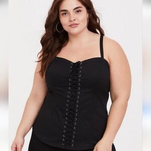 Torrid Black Lace-Up Women's Top 4X